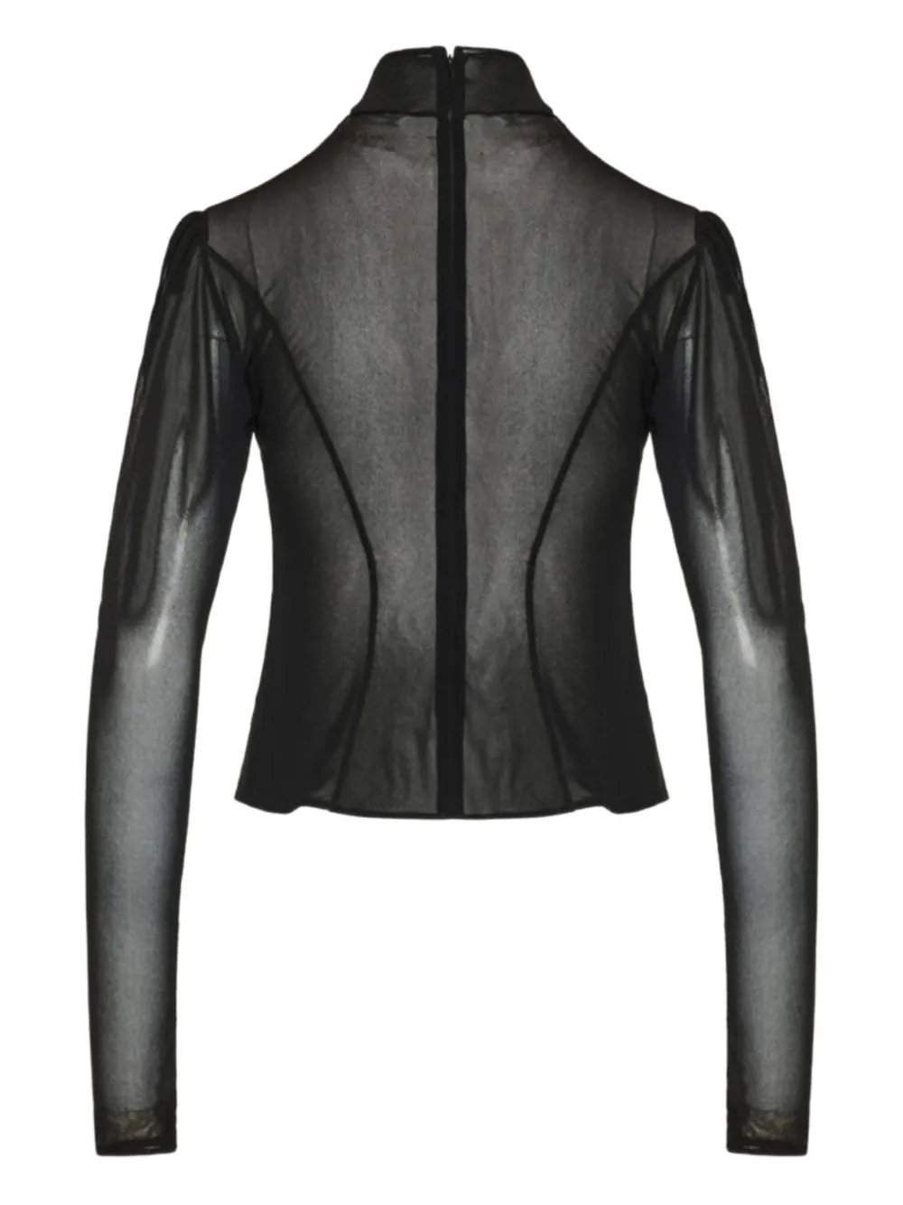 Rabanne beaded long-sleeved top - Zwart