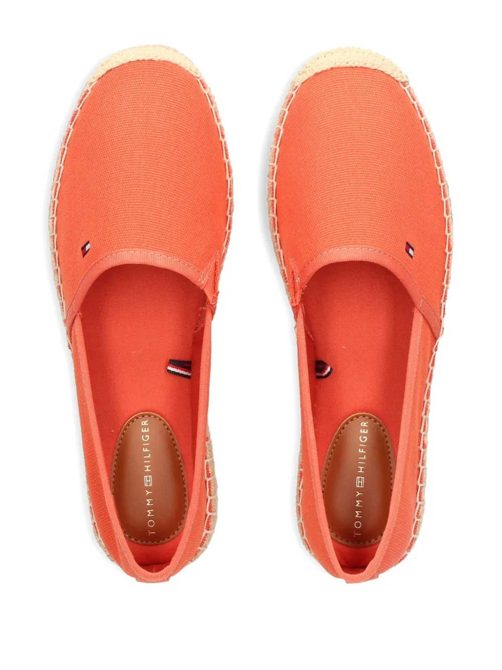 Tommy Hilfiger Flag-embroidered canvas espadrilles Orange