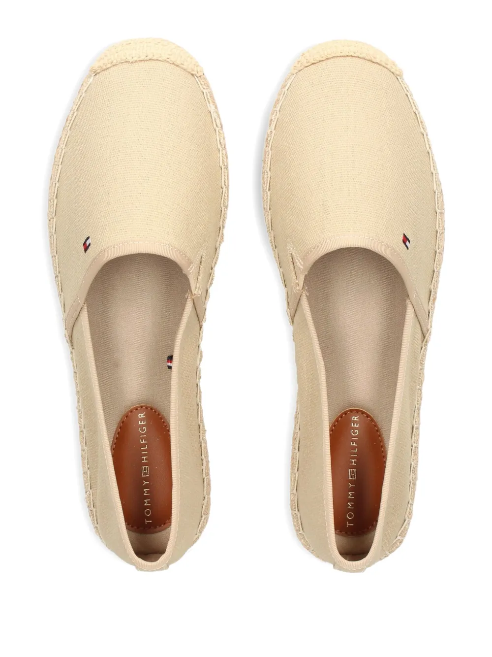 Tommy Hilfiger Flag-embroidered canvas espadrilles Neutrals