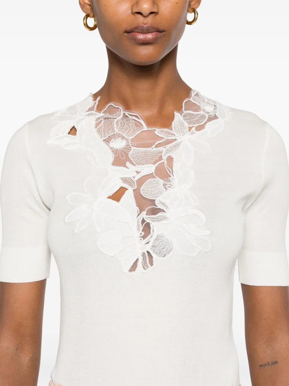 Ermanno Scervino Blouse met kant Wit