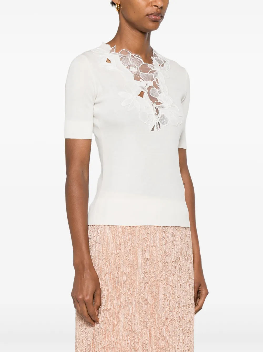 Ermanno Scervino Blouse met kant Wit