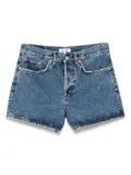 RE/DONE logo-patch denim shorts - Blue