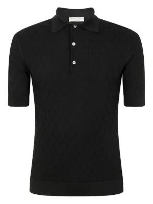 Corridor openwork-knit Polo Shirt | Black | FARFETCH