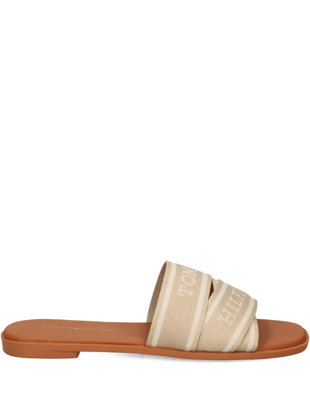 Tommy Hilfiger stripe-band slide sandals | Neutrals | Image 1