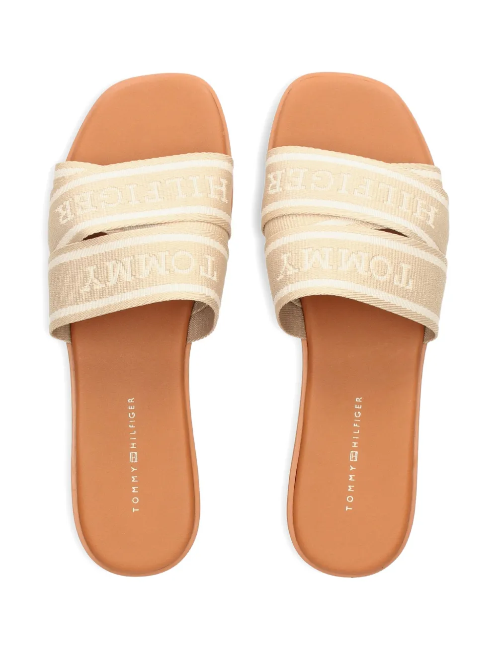 Tommy Hilfiger stripe-band slide sandals Neutrals