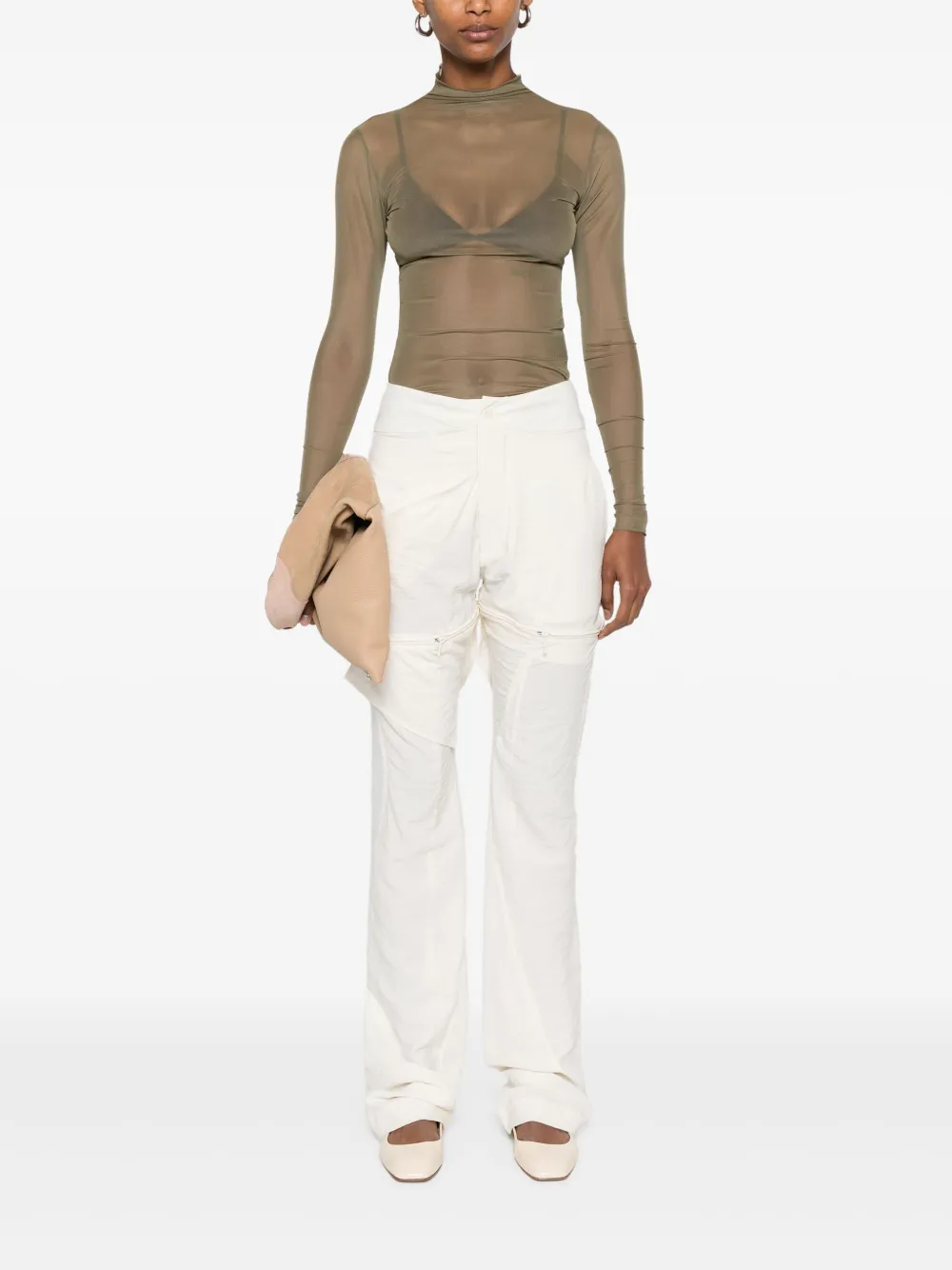 YEHUAFAN detachable-leg trousers - Beige