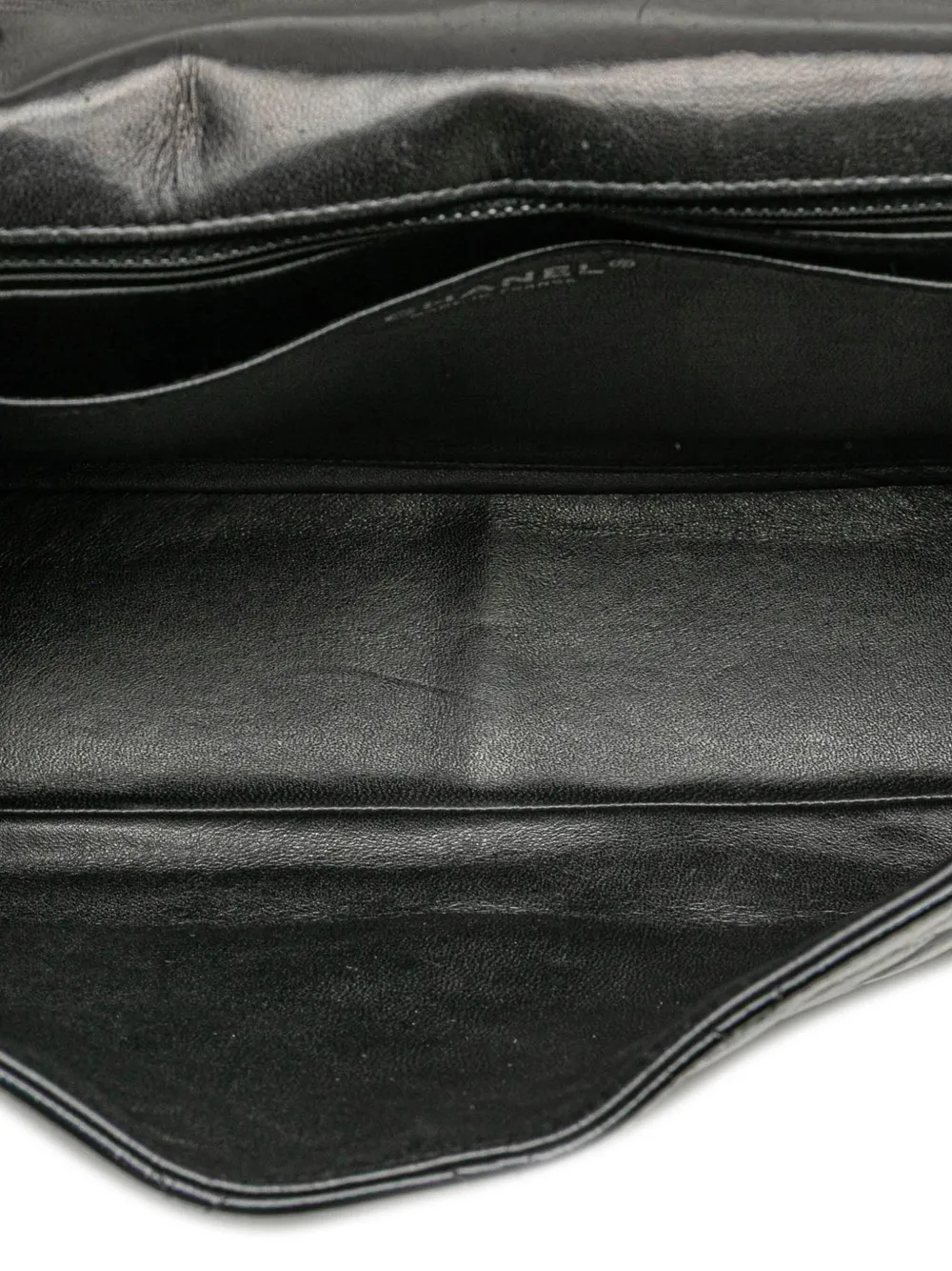 Pre-owned Chanel 2005-2006 Jumbo Classic Crinkled Patent Single Flap Shoulder Bag