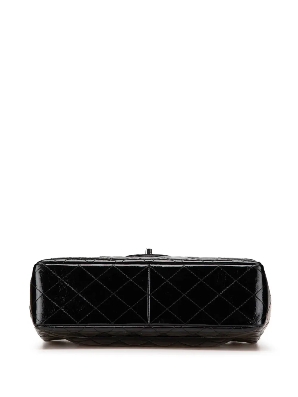 Pre-owned Chanel 2005-2006 Jumbo Classic Crinkled Patent Single Flap Shoulder Bag