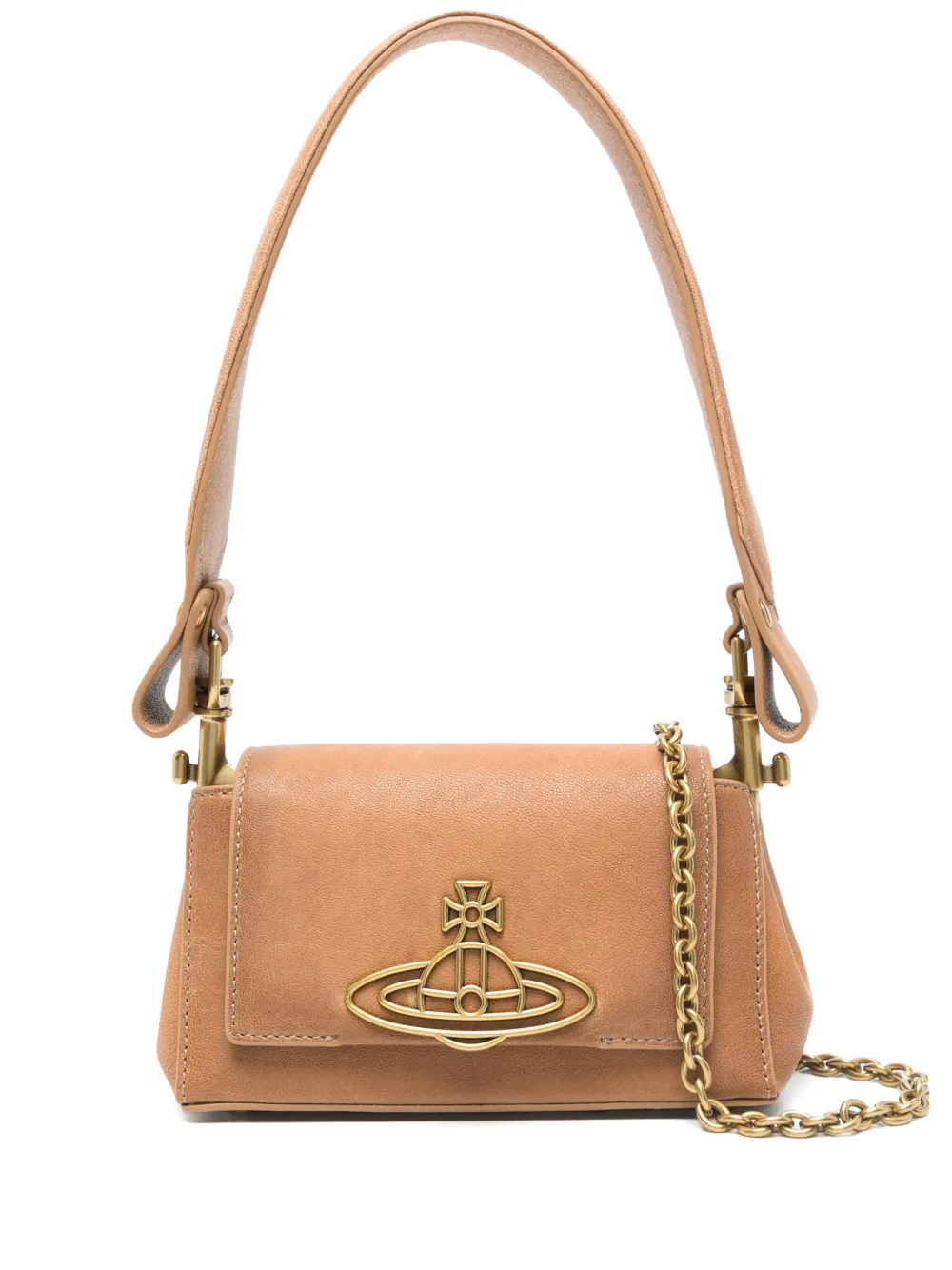 Vivienne Westwood Schoudertas met logoplakkaat Bruin