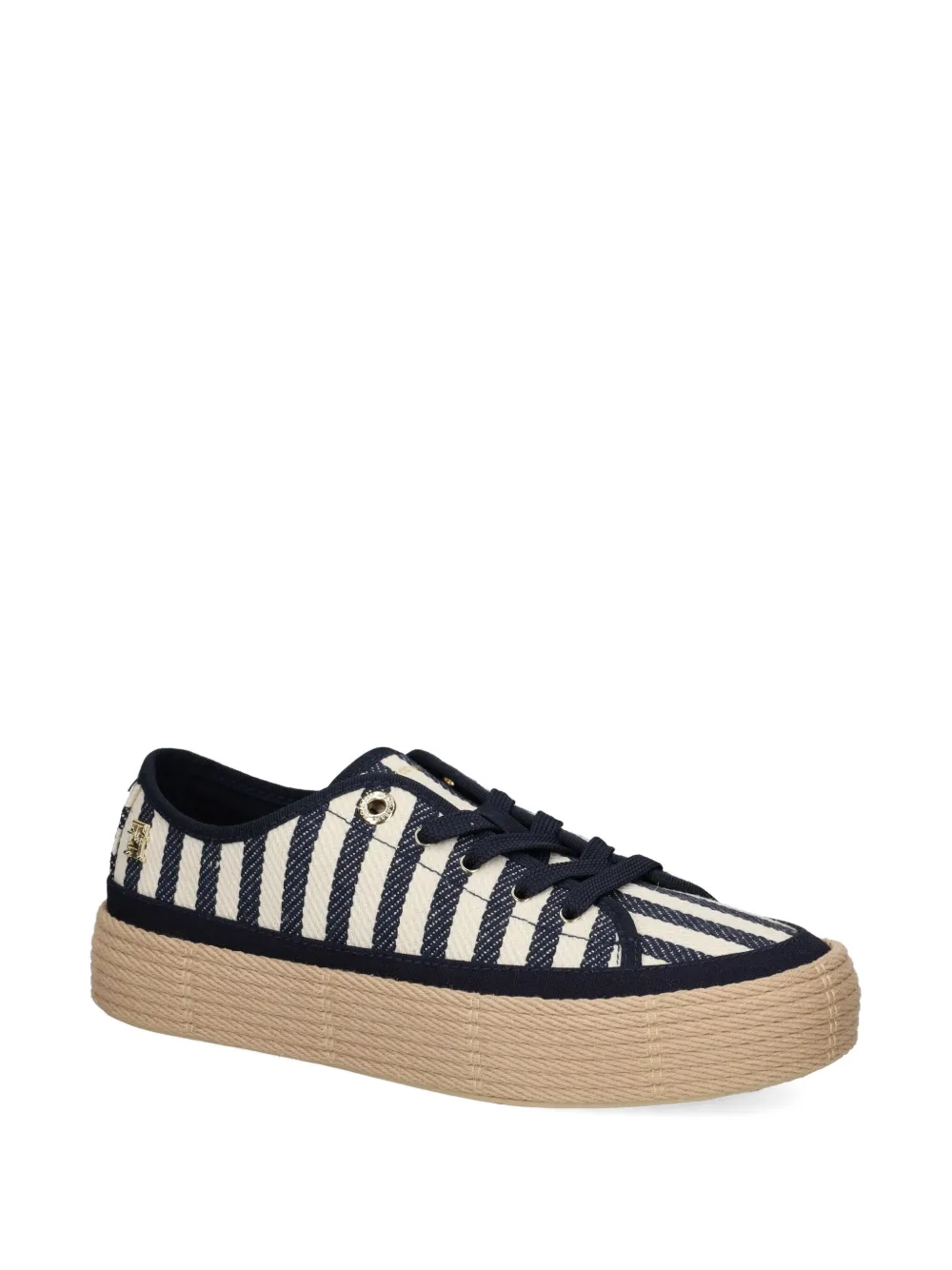 Tommy Hilfiger Striped Platform Sneakers In Black