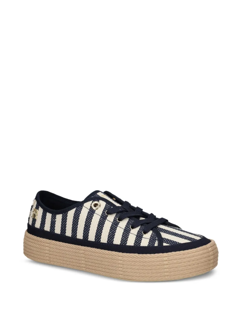 Tommy Hilfiger Sneakers met gestreepte plateauzool - Blauw