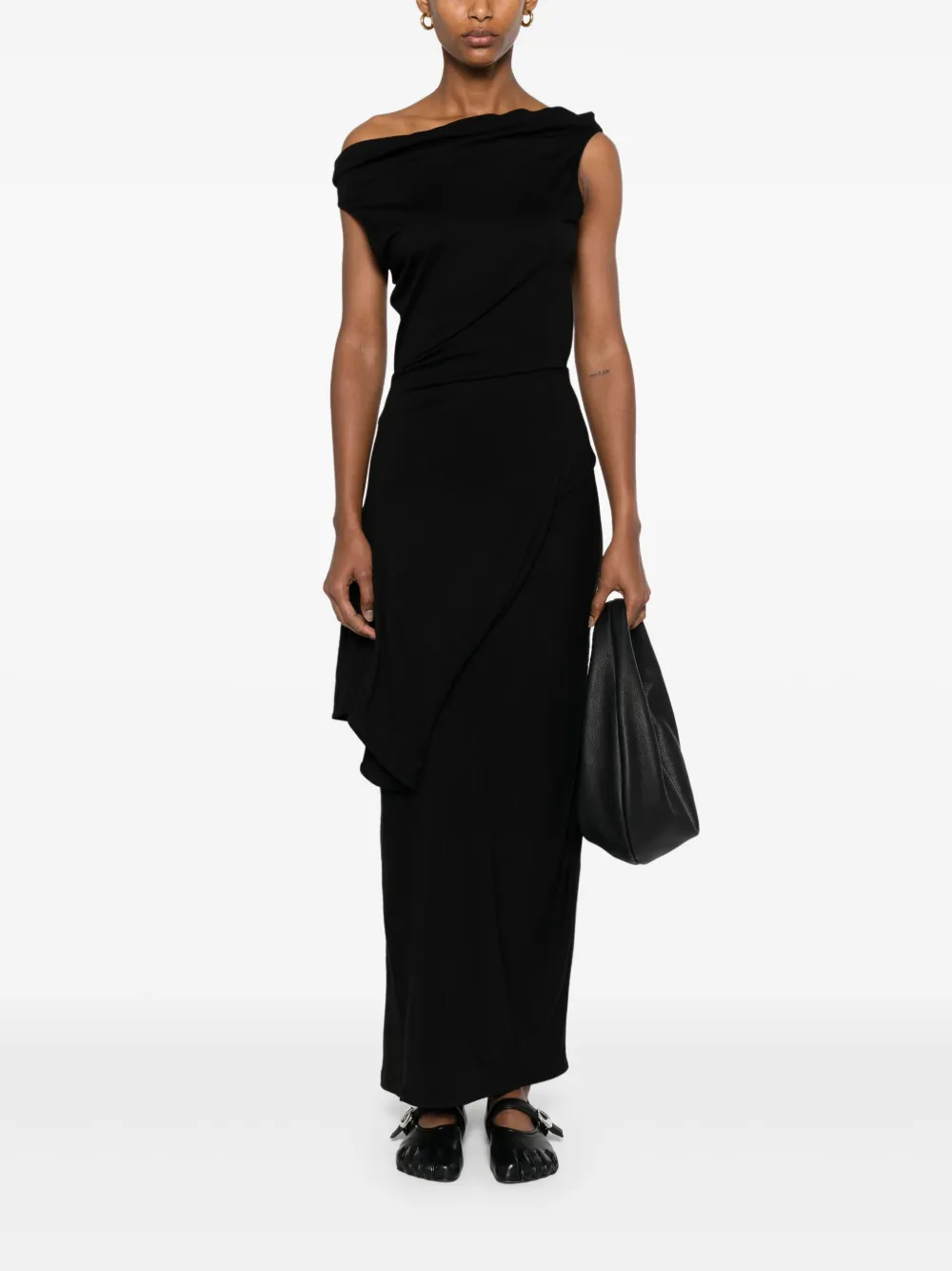 YEHUAFAN wool maxi dress - Zwart