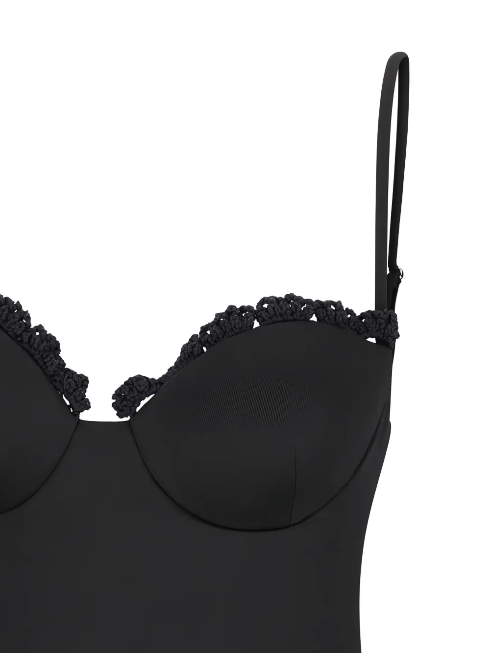 Magda Butrym crochet-trimmed swimsuit Zwart