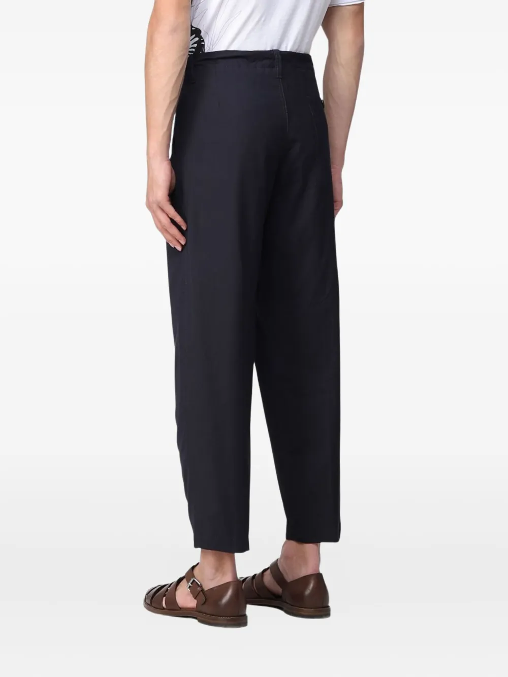 Paolo Pecora drawstring pleated trousers - Zwart