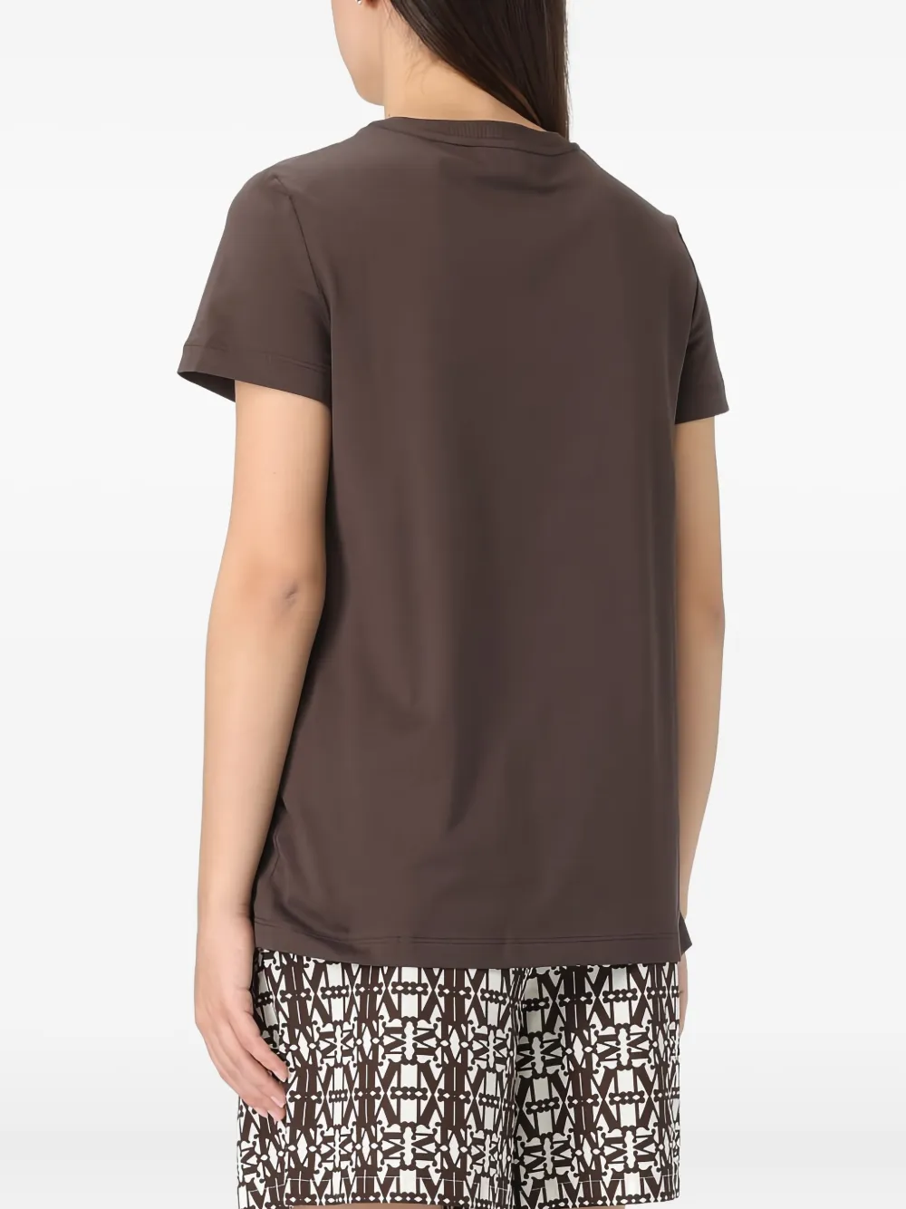 Max Mara T-shirt verfraaid met kristallen Bruin