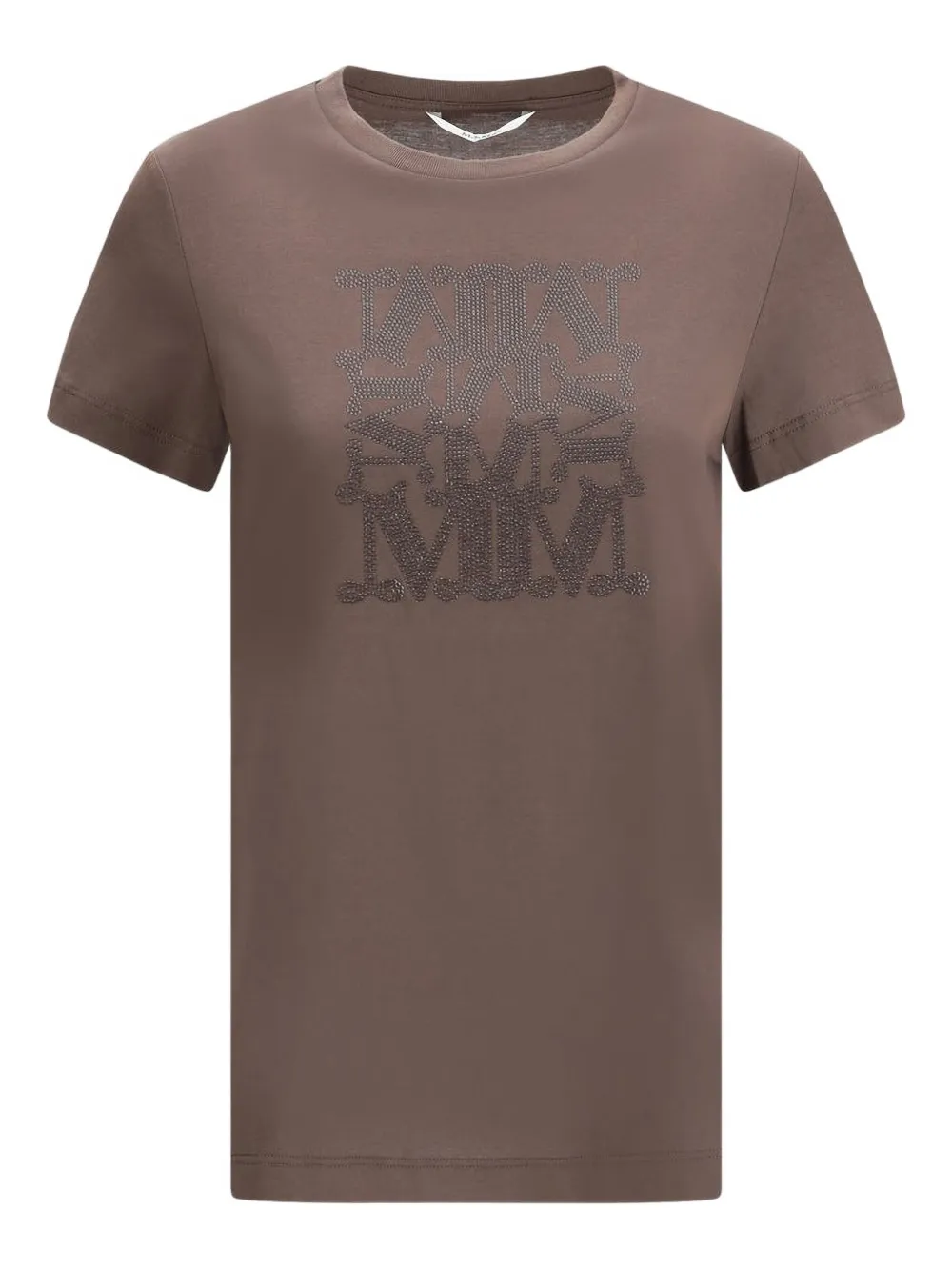 Max Mara T-shirt verfraaid met kristallen Bruin