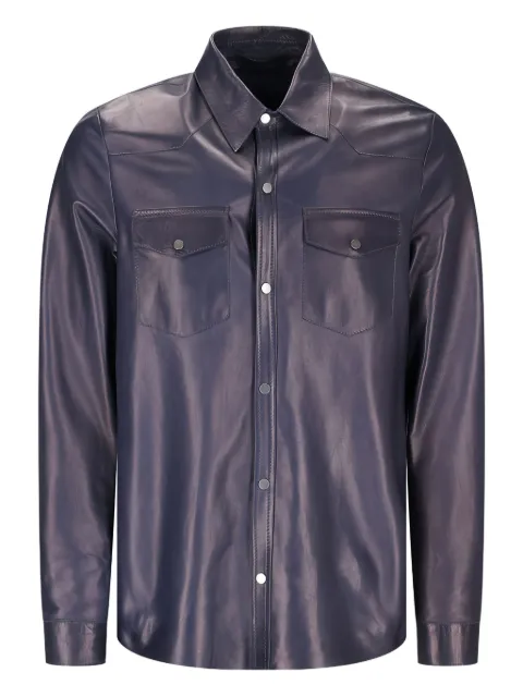 Salvatore Santoro leather flap-pocket shirt