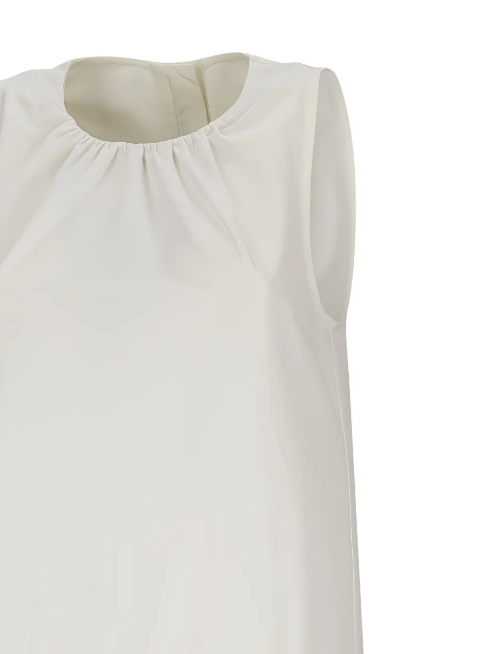 Jil Sander Mouwloze jurk met gesmockte rok Wit