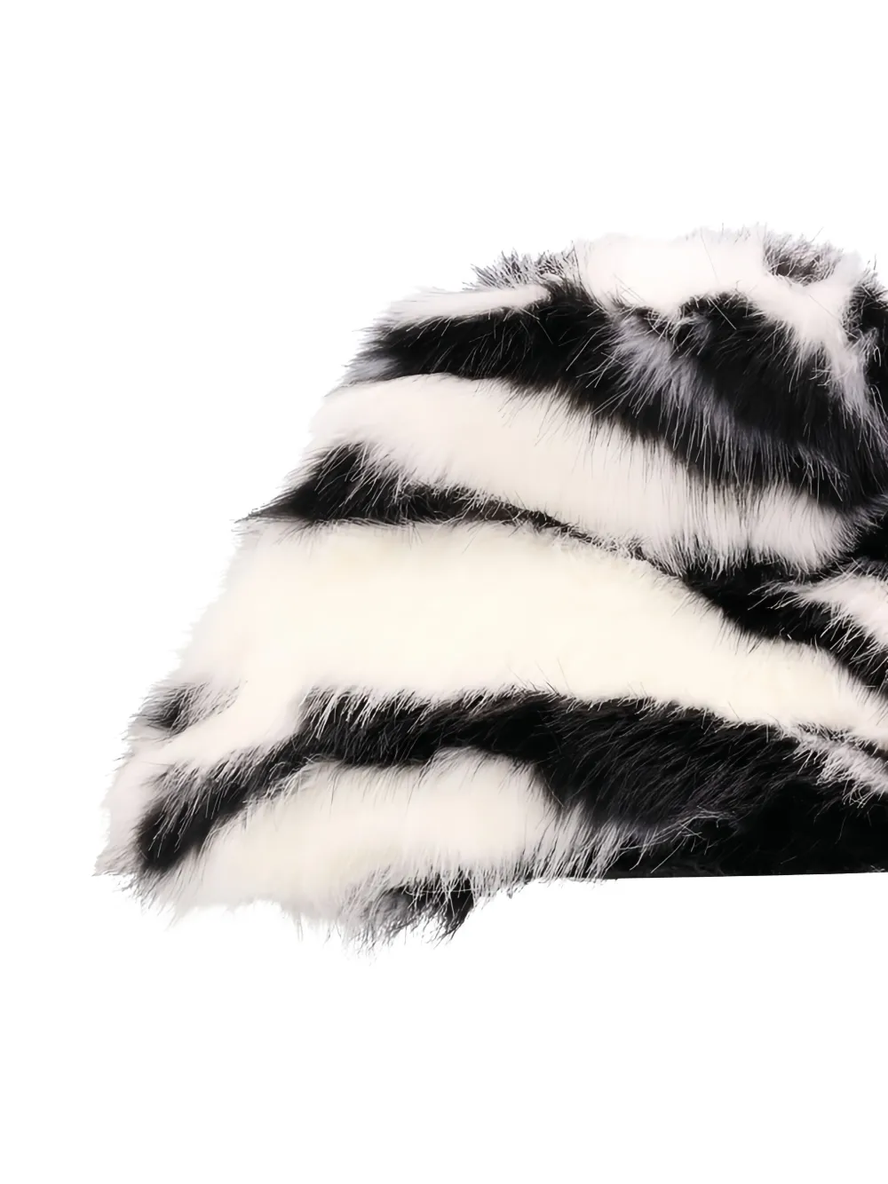The Attico zebra-pattern faux-fur bucket hat - Zwart