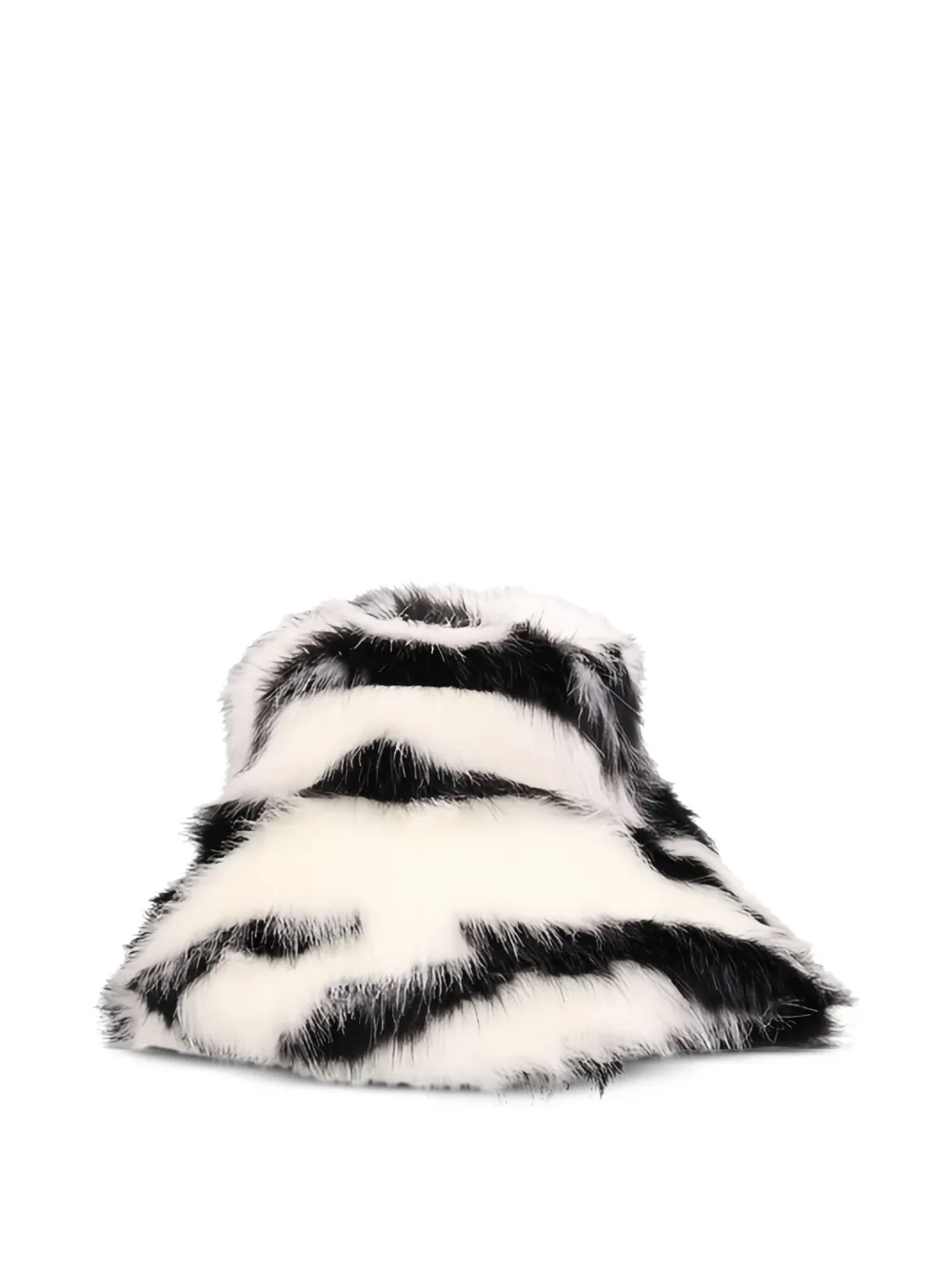 The Attico Vissershoed met zebraprint en imitatiebont Zwart