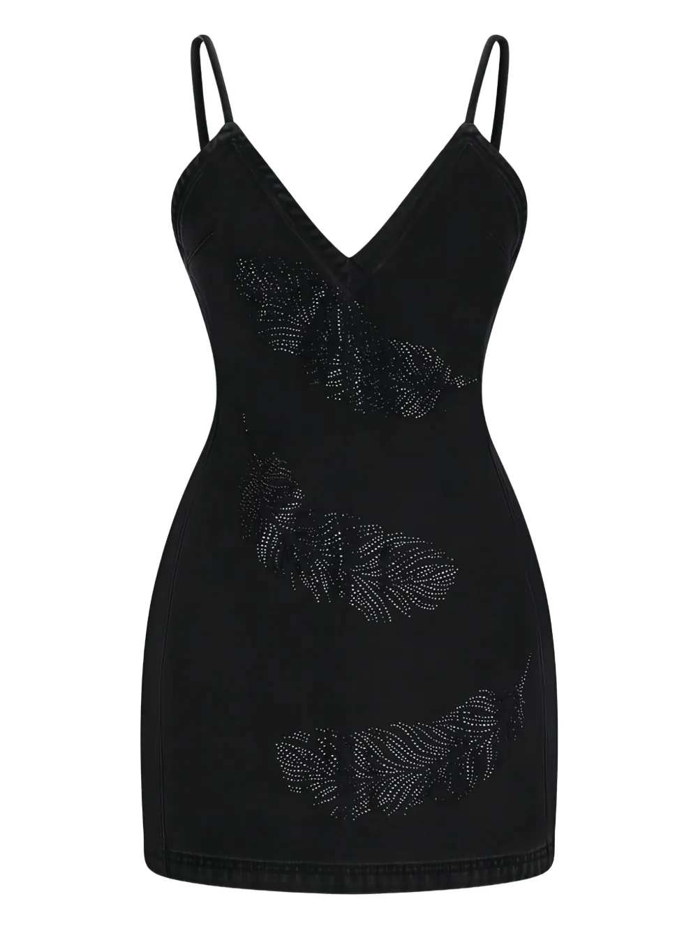 rhinestone-embellished denim dress