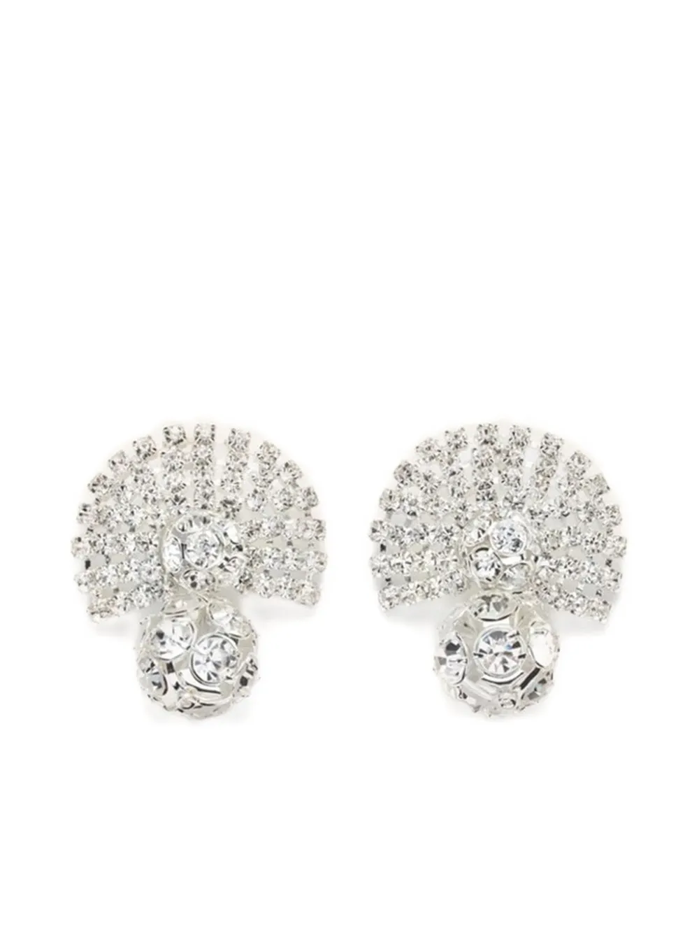 Magda Butrym Fan-shaped Crystal-embellished Earrings In Metallic