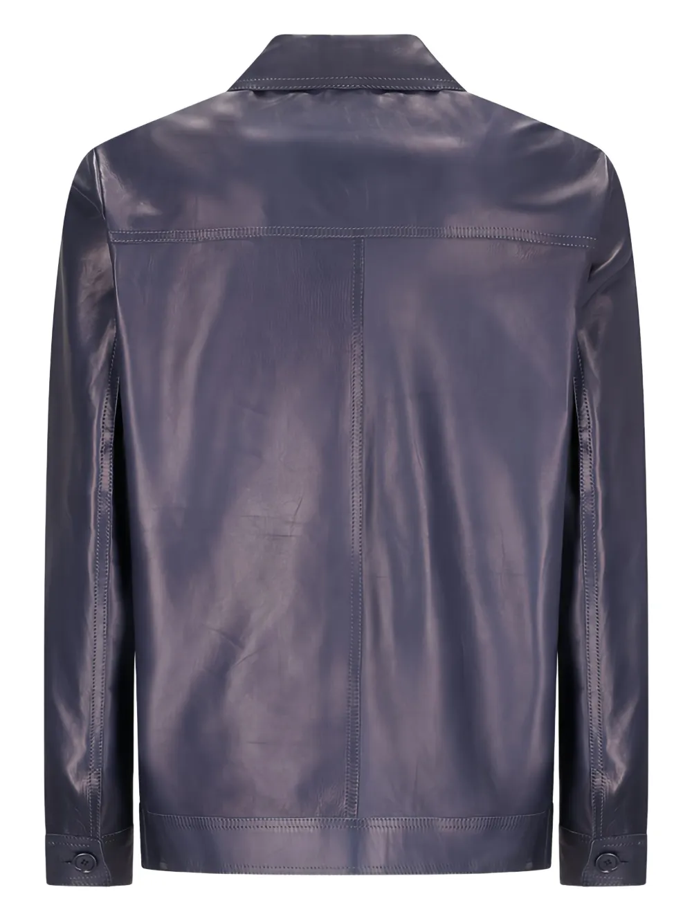 Salvatore Santoro Leren shirtjack Blauw