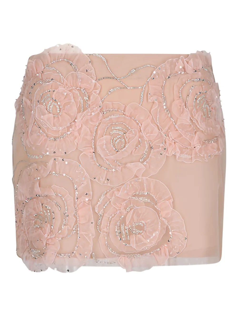 DES PHEMMES rose-embellished mini skirt