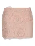 DES PHEMMES rose-embellished mini skirt - Pink