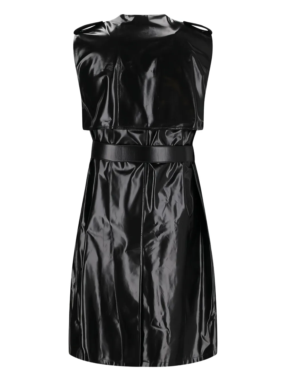 Jil Sander sleeveless belted coat - Zwart