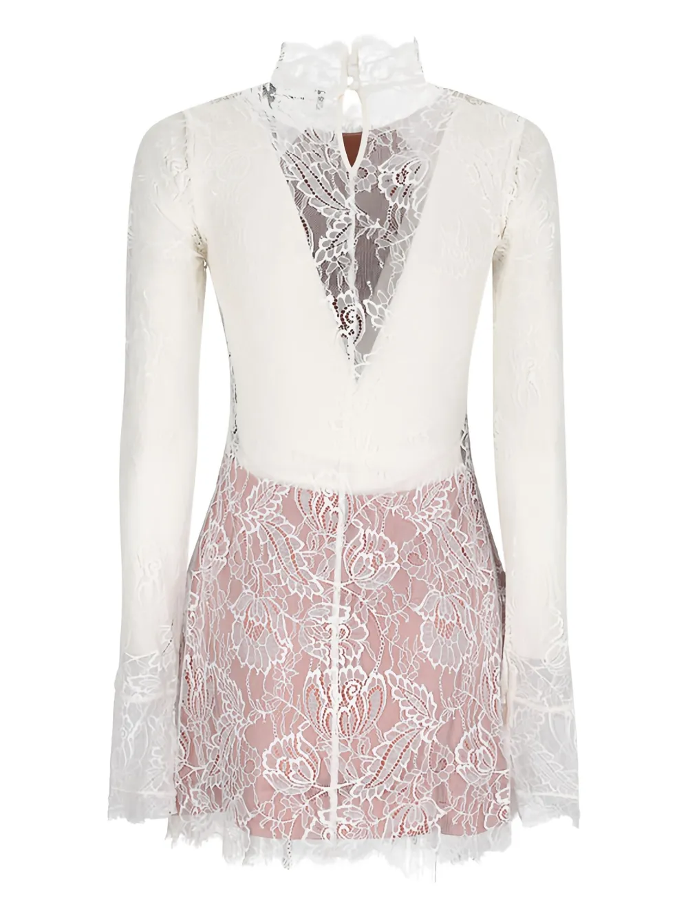 Retrofete lace mock-neck mini dress - Wit