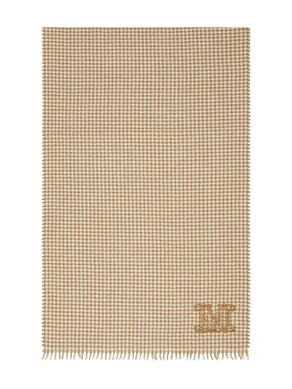 Max Mara houndstooth cashmere scarf Bruin