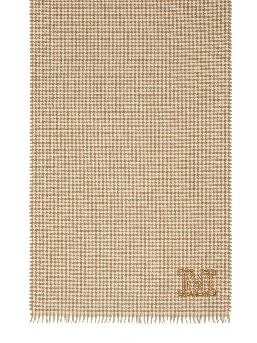 Max Mara houndstooth cashmere scarf Bruin