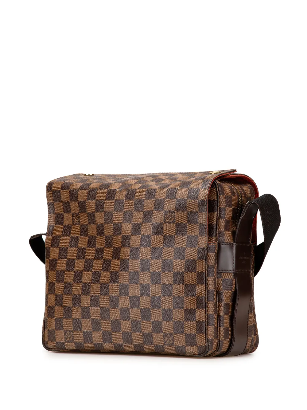 Pre-owned Louis Vuitton 2003 Damier Ebene Naviglio Crossbody Bag In Brown