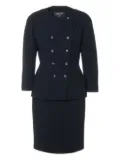 CHANEL Pre-Owned 1990s Interlocking CC-buttons skirt suit - Black