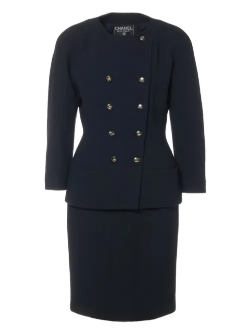 Tailleur-jupe à boutons CC (années 1990) - CHANEL Pre-Owned - Modalova