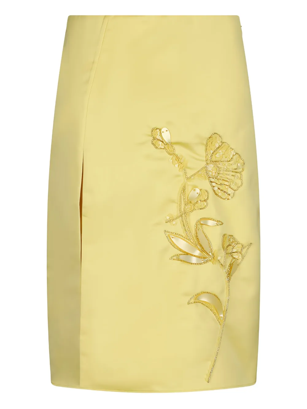DES PHEMMES side-slit sequin-embellished midi skirt