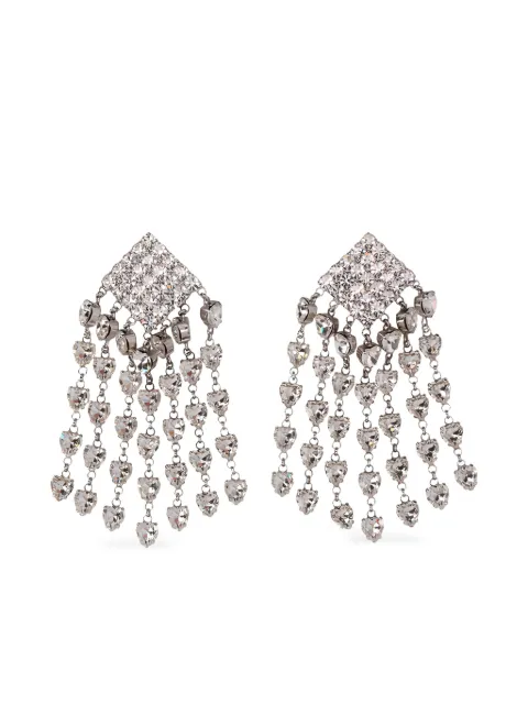 Alessandra Rich aretes con detalles de cristal