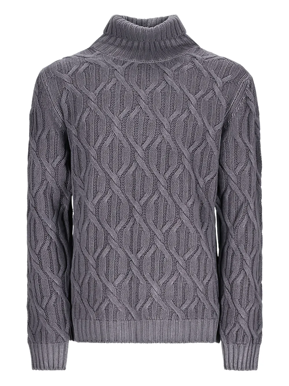 Pt Torino Turtleneck Cable-knit Sweater In Gray