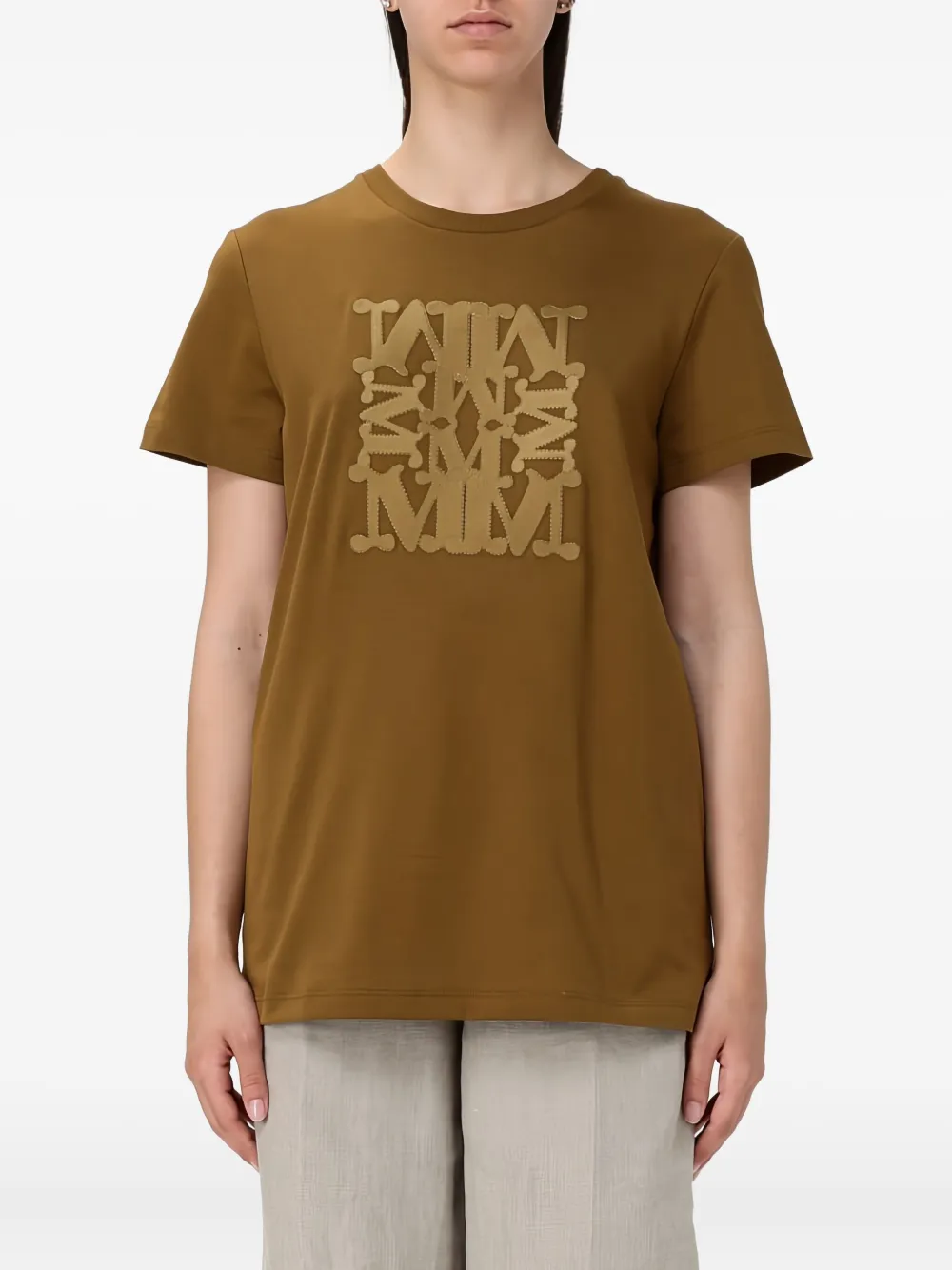 Max Mara embroidered-motif T-shirt | Neutrals | Image 1