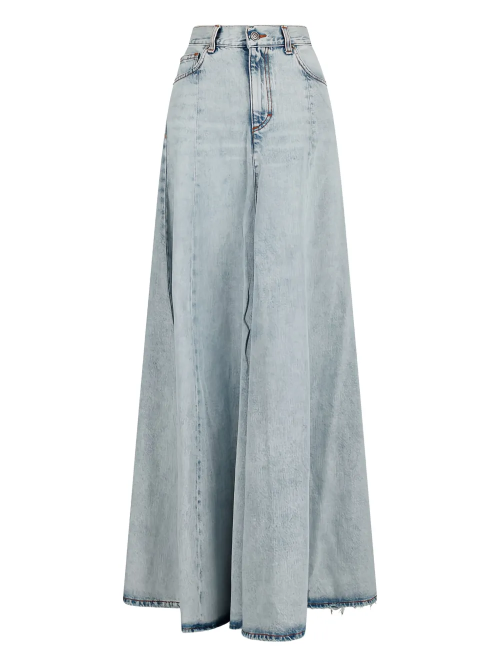 denim panelled skirt