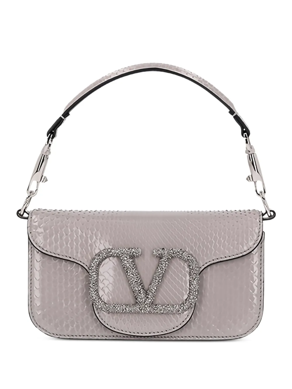Valentino Garavani small crystal-embellished shoulder bag - Grigio