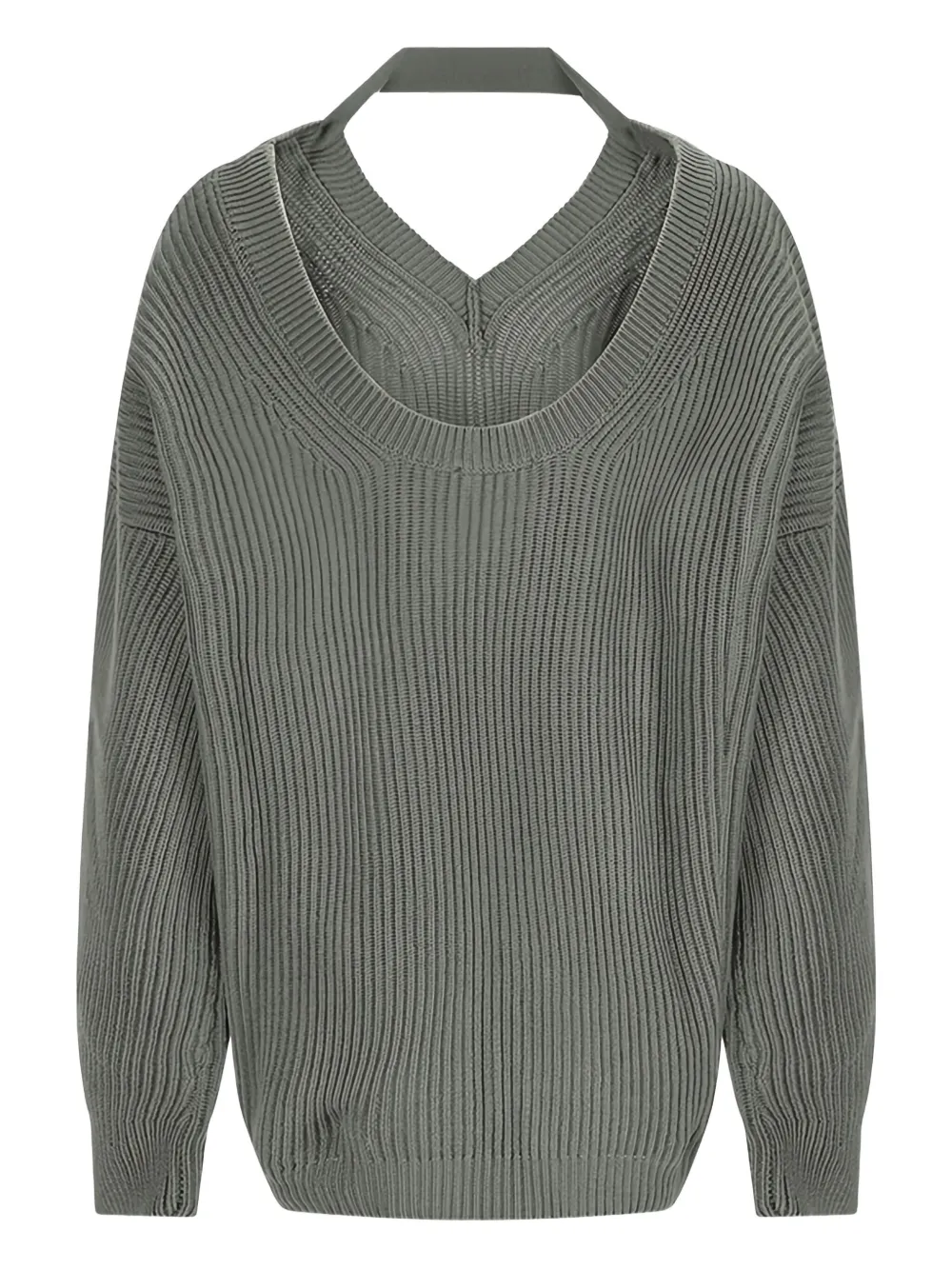 Canessa Arctic Love halter-neck ribbed sweater | Green | Image 1