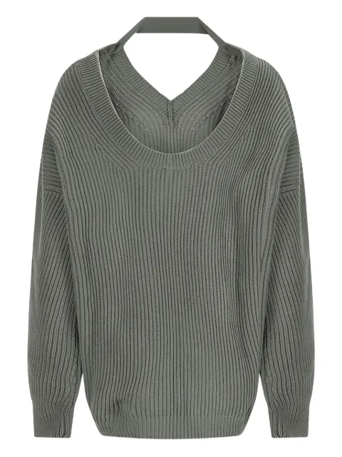 Canessa Arctic Love halter-neck ribbed sweater