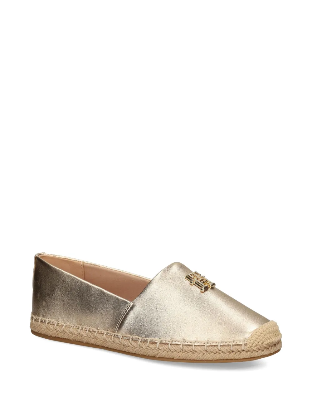 Tommy Hilfiger espadrilles en cuir à effet métallisé | espadrilles plates | Image 2