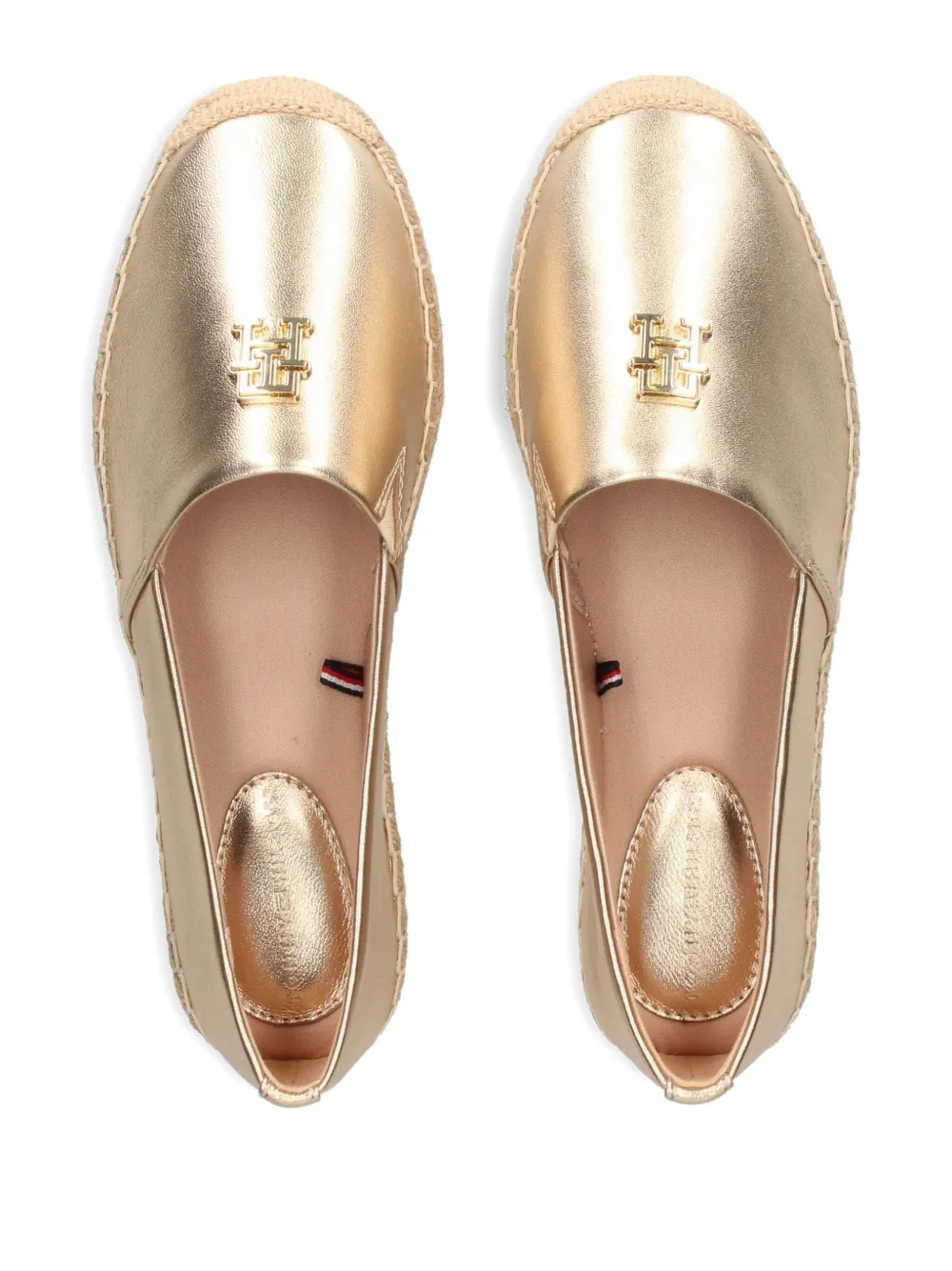 Tommy Hilfiger metallic leather espadrilles Gold