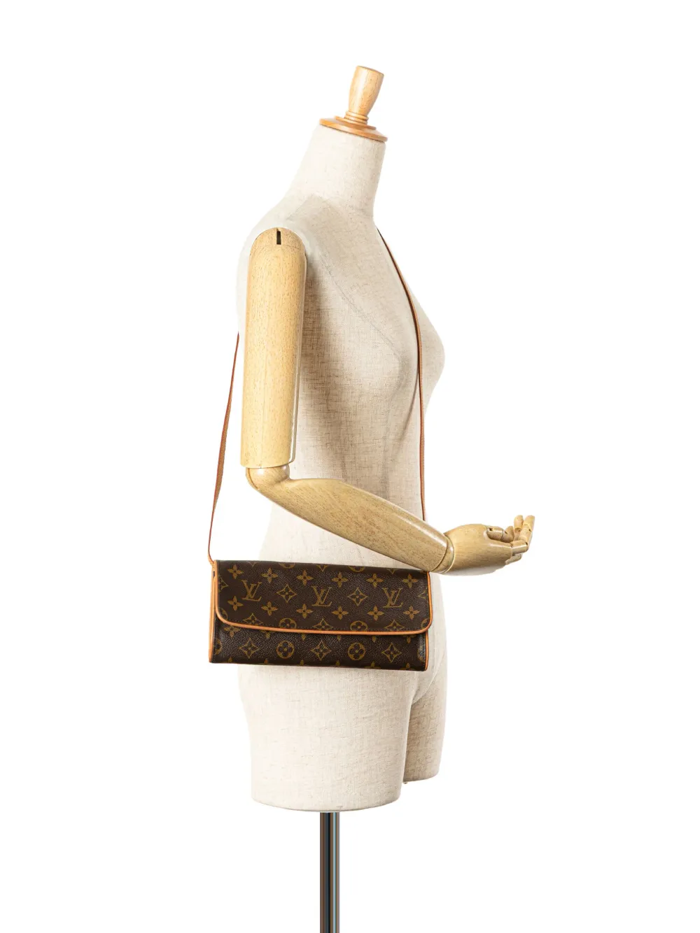 Pre-owned Louis Vuitton 2001 Monogram Pochette Twin Gm Crossbody Bag