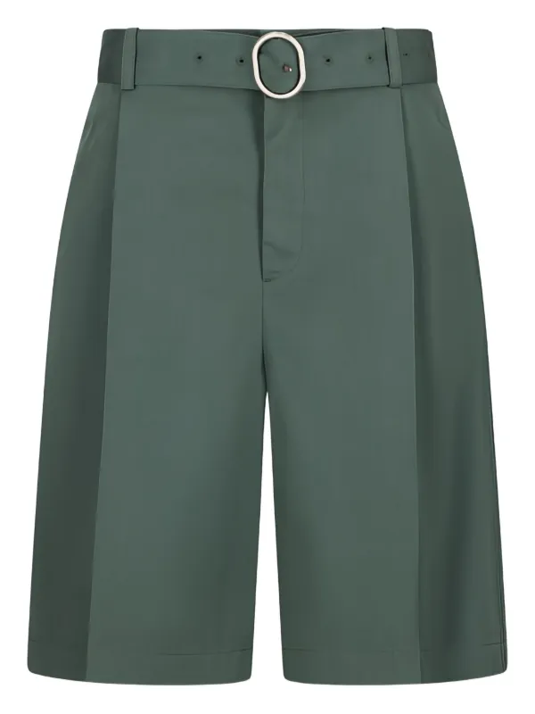 Jil Sander ベルテッド ショートパンツ | グリーン | FARFETCH JP