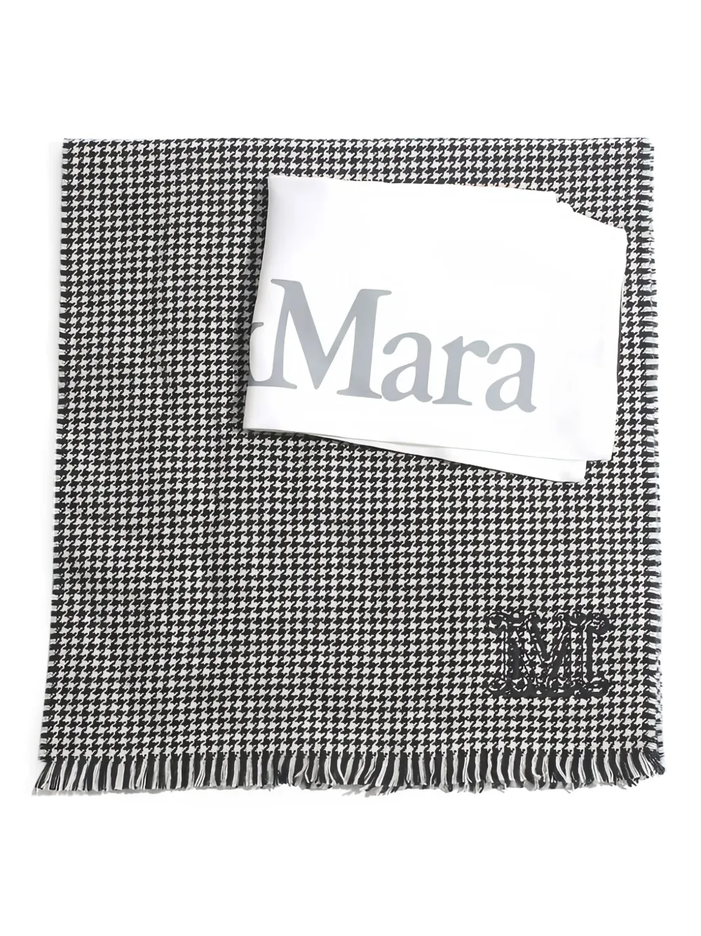 Max Mara Sjaal met pied-de-poule print Zwart