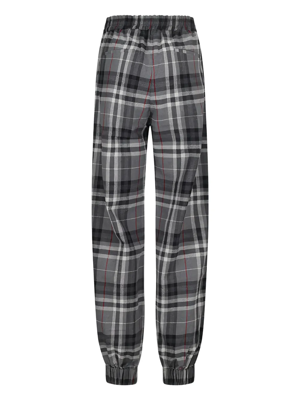 The Attico plaid drawstring trousers - Grijs